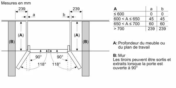 BOSCH KFN96VPEA - Réfrigérateur multi-portes congélateur en bas 183 x 90.5 cm Acier brossé anti-traces – Image 19